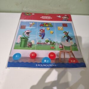 Nintendo Super Mario Party Backdrop with Red and Blue Accents